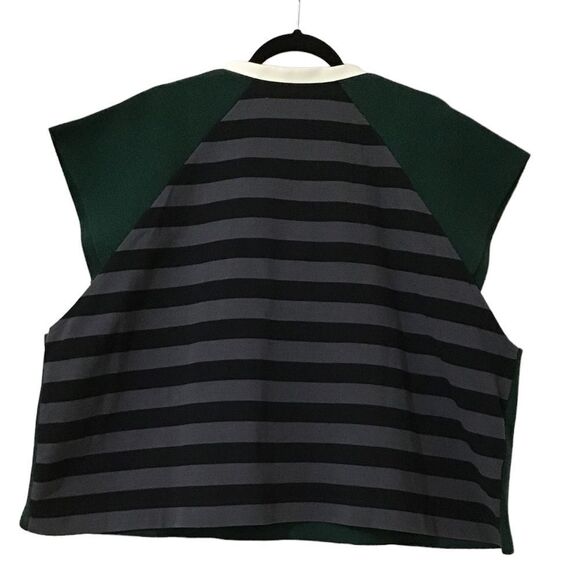 Marni Green V-Neck Faux Leather Trim Sleeveless Top Size 42 - Picture 2 of 13